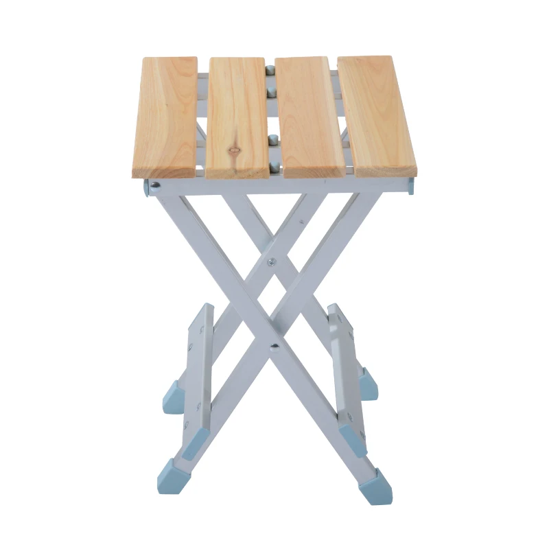Mesa Portátil y Plegable para Camping y Picnic - Madera Natural y Aluminio - 104x67x49/68cm