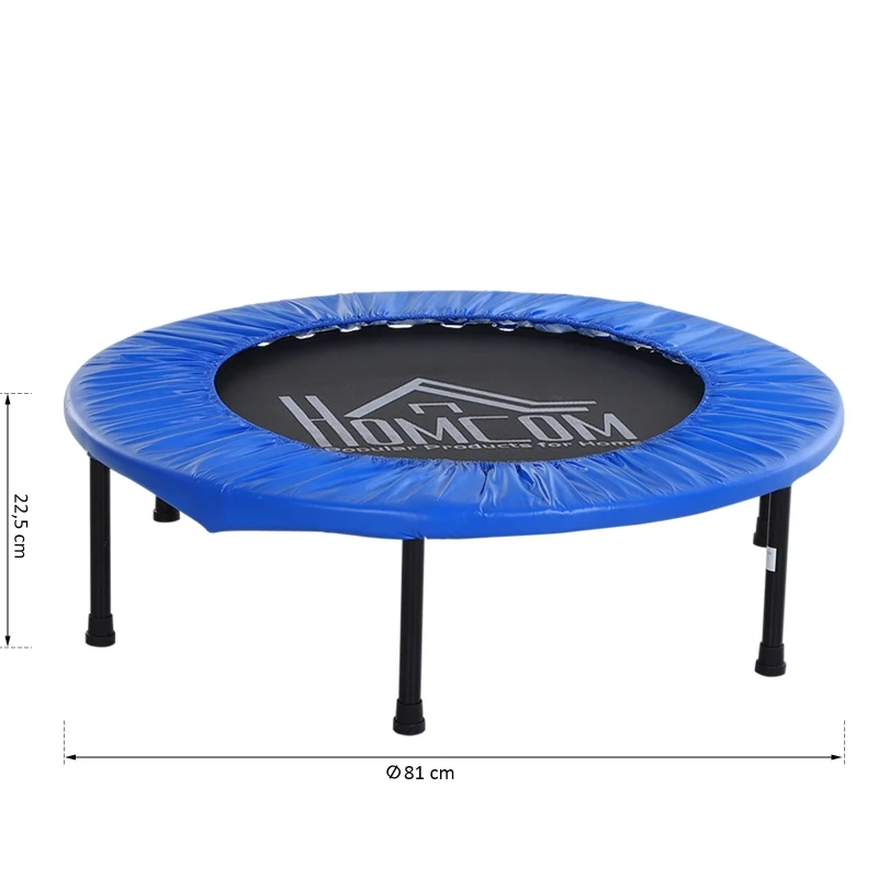 HOMCOM Cama Elástica Trampolín con Diámetro 81cm y Muelles Resistentes Hasta 100kg Color Azul Oscuro Diámetros 81 x 22,5cm