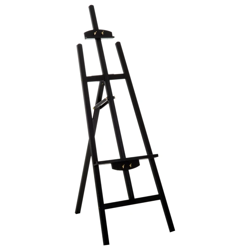 HOMCOM Caballete de Pintura Caballete de Madera Haya de Dibujo Estudio Inclinable 90° Trípode