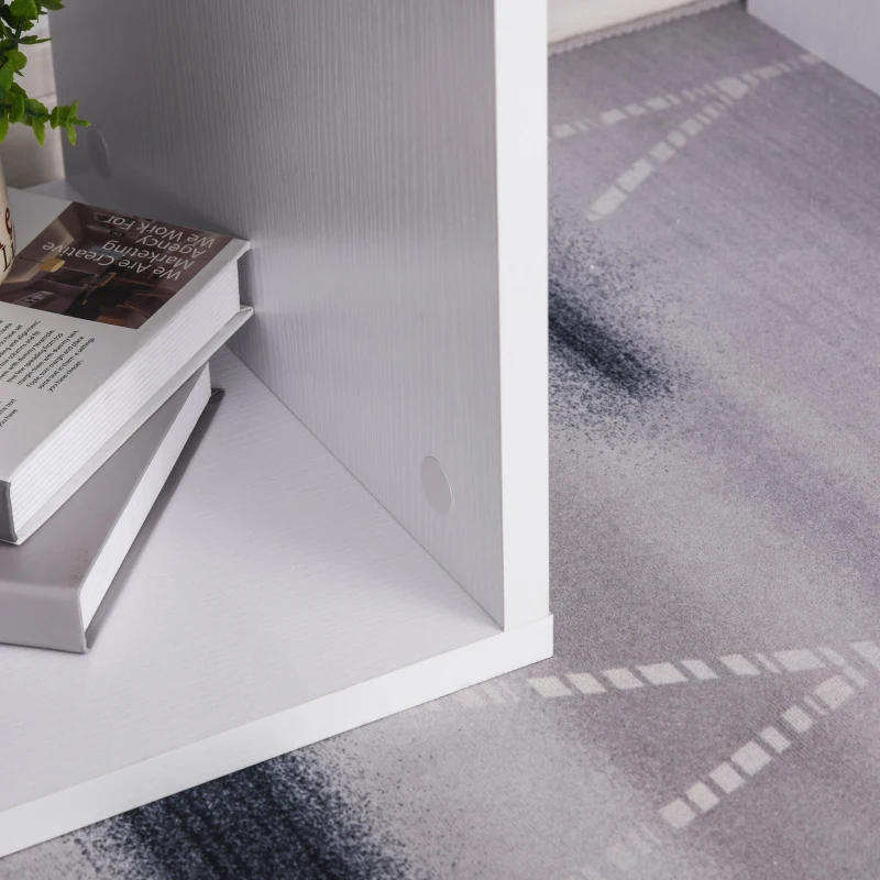 HOMCOM Mesa de Café Madera con Compartimento Abierto Mesa Baja Mesa de Centro Auxiliar Blanca Lacada 77x40x44cm