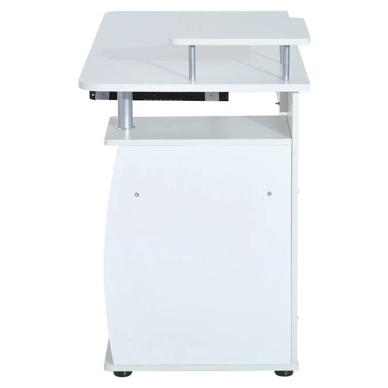 HOMCOM Mesa de Ordenador PC Escritorio de Hogar para Estudiar Jugar Deberes Trabajar de MDF 120x55x85cm Blanco