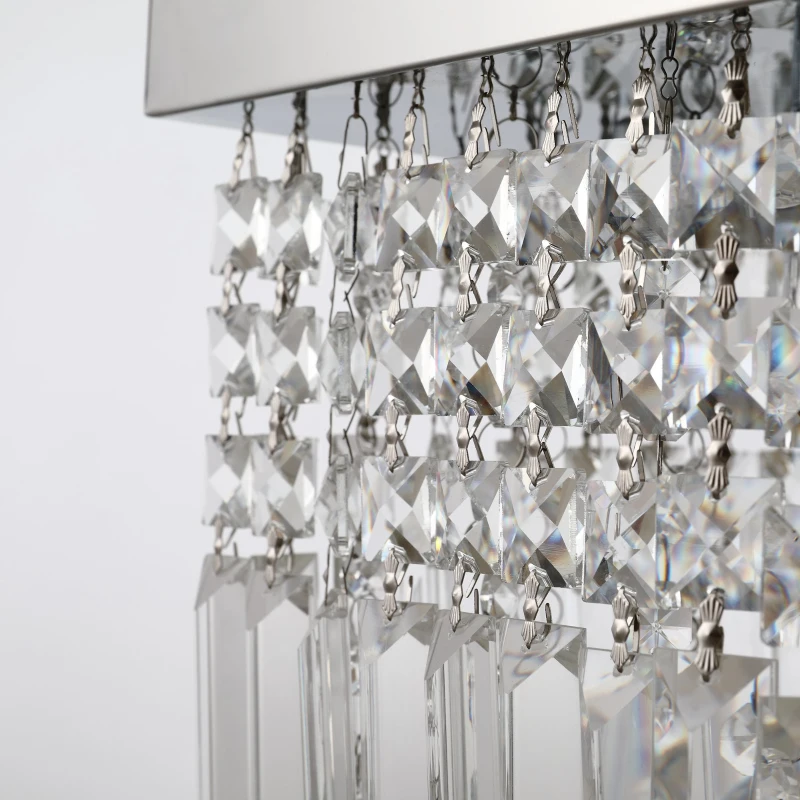 HOMCOM Lámpara de Techo de Cristal K9 5 Luces Max. 40W para Dormitorio Sala de Estar Comedor Moderna y Elegante 80x25x23 cm Plata