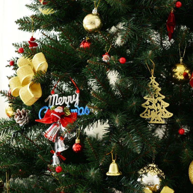 HOMCOM Árbol de Navidad Grande Artificial Árbol 200cm + Soporte 1880 Ramas 650 Luces LED con Color Blanca Cálida Verde PVC