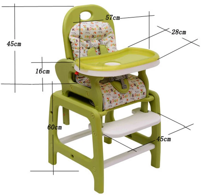 Trona Multifuncional 54x59x103cm Sillita Bebe Convertible Mecedora Balancin Mesa Verde