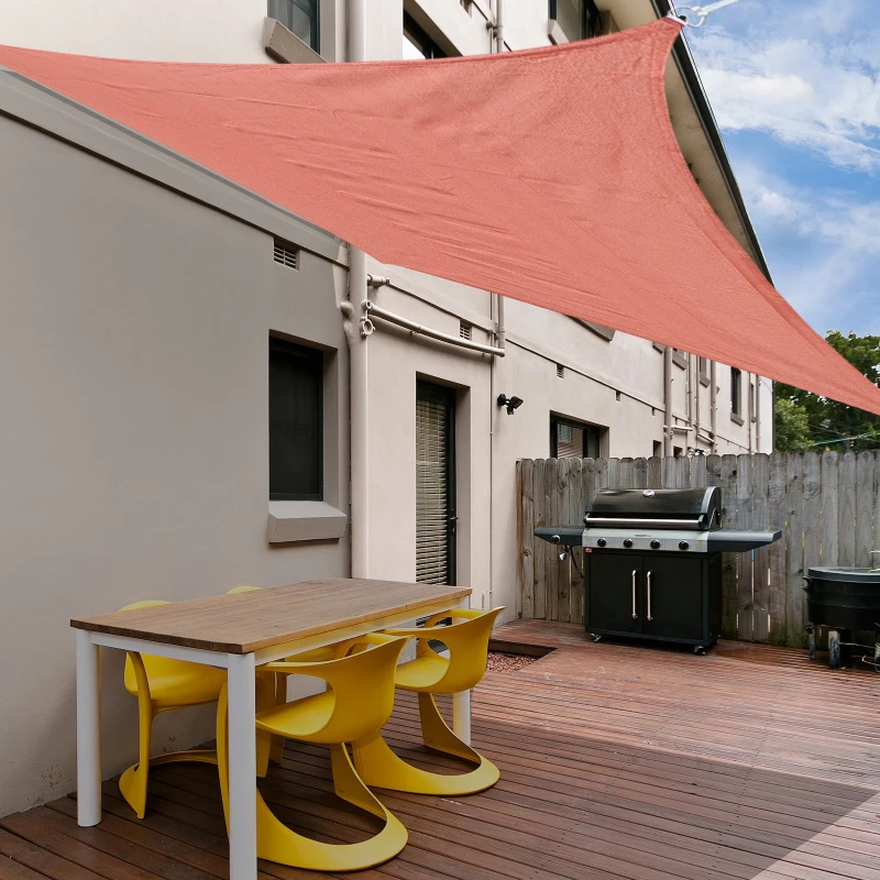 Outsunny Toldo Vela Rectangular 4x6m Toldo parasol Vela de Sombra Protección UV HDPE para Patio Terraza Jardín Rojo óxido