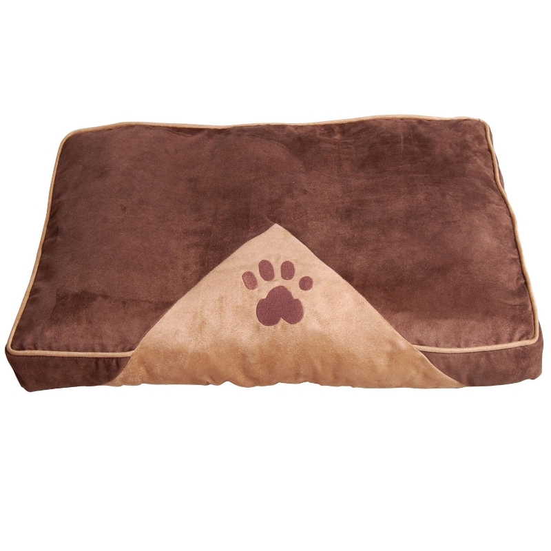 PawHut Cama para Mascotas Colchón de Espuma de Perro Gato con Funda Extraíble y Lavable con Cremallera Parte Inferior Antideslizante 100x70 cm Marrón