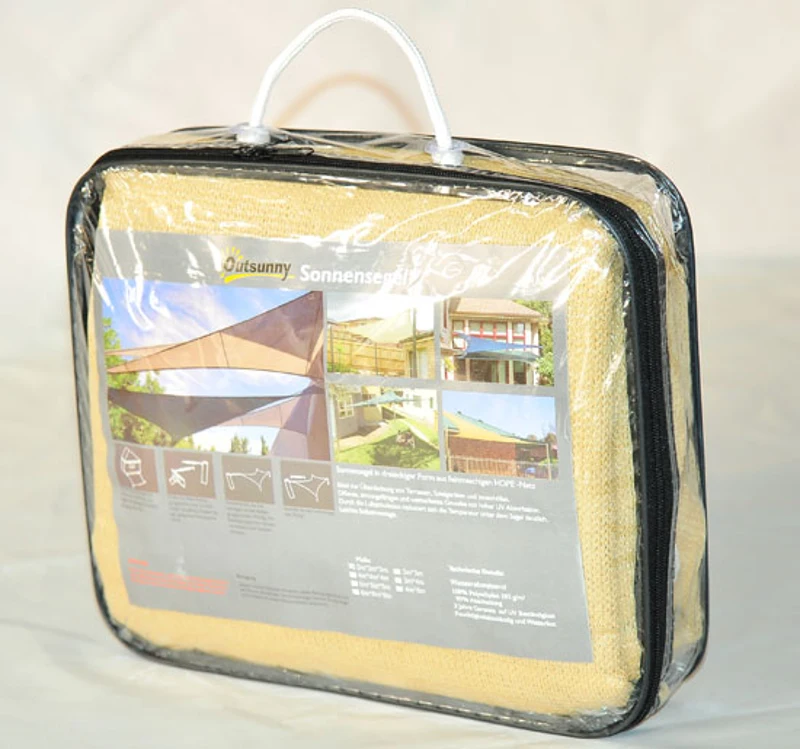 Outsunny - Toldo vela triangulo (varios tamaños y colores), tamaño 6x6x6m, color arena