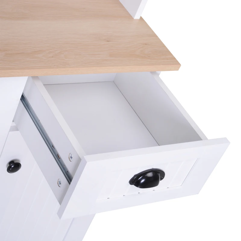 HOMCOM Armario Alacena Buffet Aparador de Cocina Mueble Auxiliar Organizador con 7 Estantes y un Cajón Extraíble 4 Puertas con Estantes Ajustables 101x39x180cm Madera