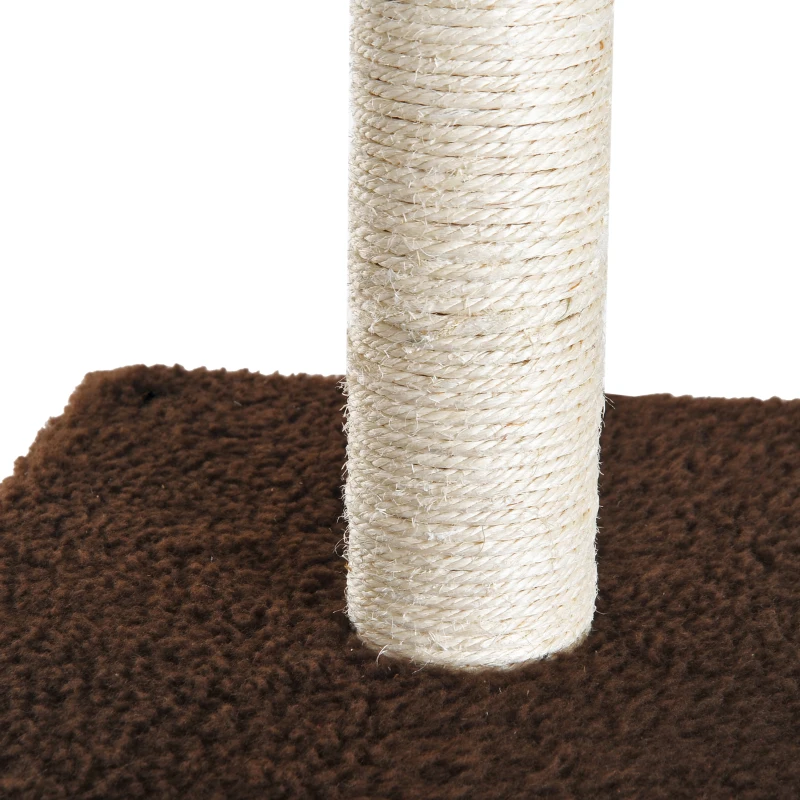 PawHut Rascador para Gatos Árbol Rascador Grande Centro de Actividad Plataformas Escalera Hamaca Caseta Ratón de Juguete 73x58x150cm Sisal Natural