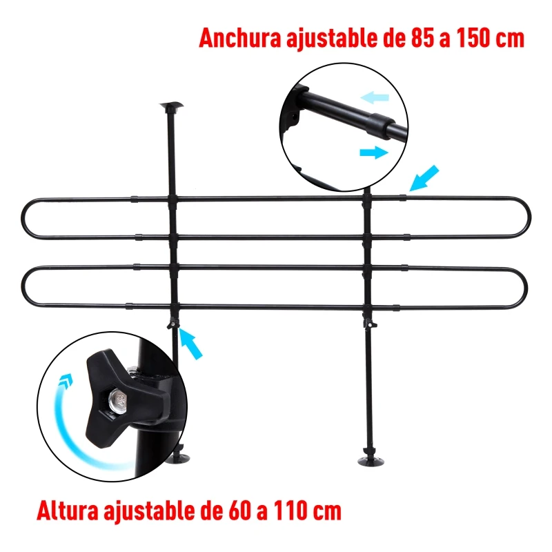 PawHut Barrera Proteccion Perro Reja Seguridad Acero Medida Universal Maletero Coche Perros