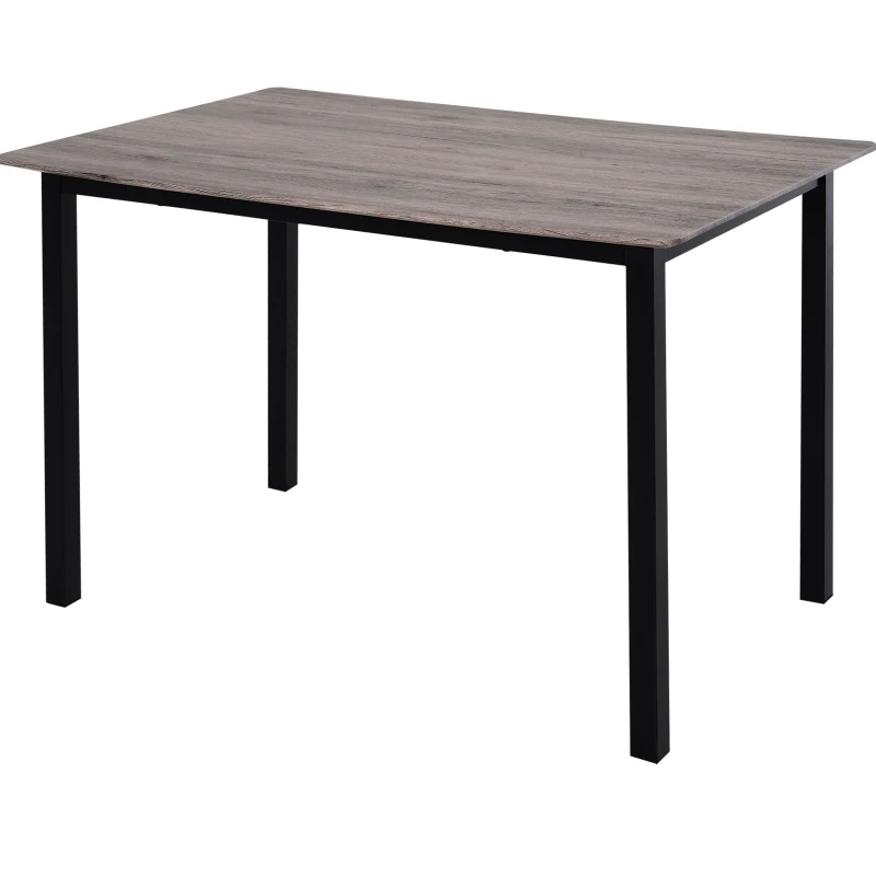 HOMCOM 5 Piezas Conjunto de Mesa y 4 Sillas de Comedor Juego Muebles de Cocina Sala Escritorio Madera y Metal Gris