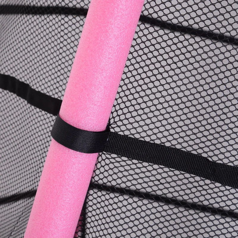 HOMCOM Cama Elástica Infantil Trampolín para Niños con Red Protectora Puerta con Cremallera +3 Años para Interiores y Exteriores Marco Acero 140x140x158 cm Rosa