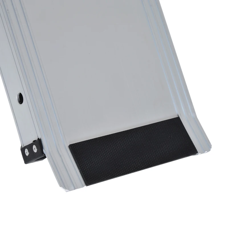 HOMCOM Rampas Telescópicas Largas para Sillas de Ruedas Aluminio Antideslizante Portátil Rampas Universal para Motos Bicicletas Rampa de Carril 74-122cm