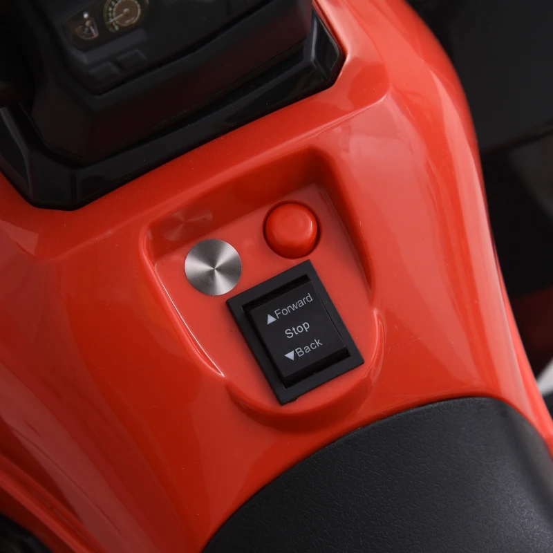 HOMCOM Quad Eléctrico ATV Cuatrimoto con Faros Música y Caja de Almacenaje para Niños de +18 Meses Batería 6V Recargable 78,5x40,5x46 cm