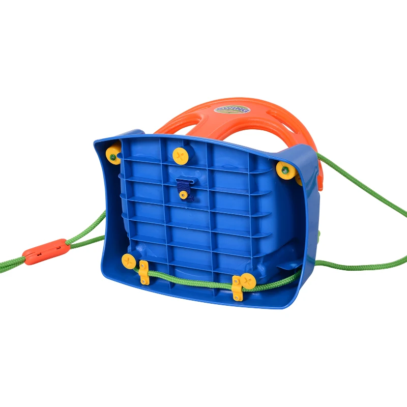 Columpio Infantil para Bebés con Cinturón Respaldo Alto y Barrera de Seguridad con Cuerdas Carga 25kg 39.5x28x125 cm Verde Azul Naranja