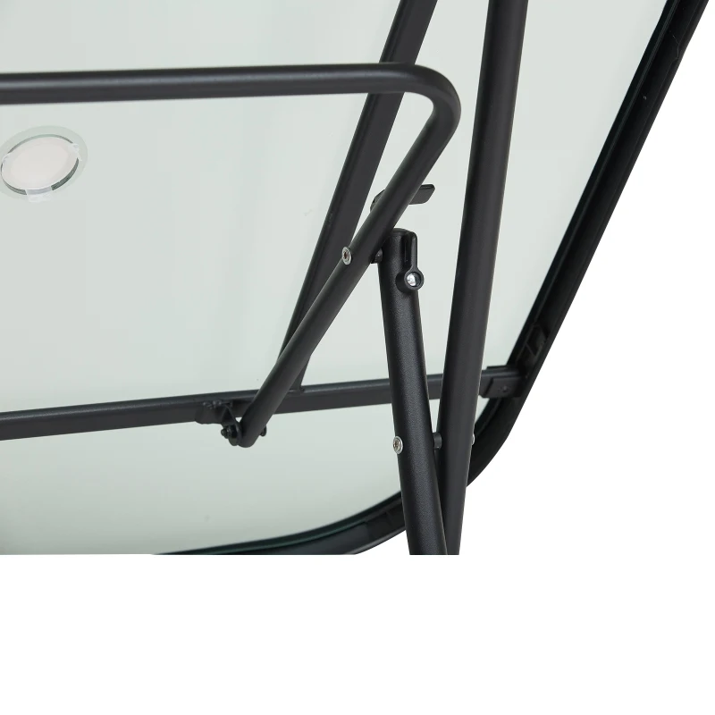 Outsunny Outdoor Juego de Comedor de Jardín de 5 Piezas Sillas y Mesas Plegables Muebles Exteriores para Terraza con Orificio para Sombrillas