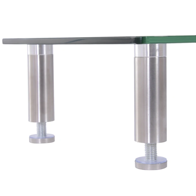 Vinsetto Soporte para Monitor Altura Ajustable Elevador de Pantalla para Portátil Ordenador Vidrio Acero Inox 56x21x9-11cm Carga 20kg