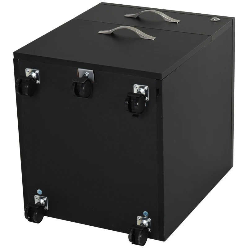 HOMCOM Gabinete de Archivos Móvil con 2 Cajones Armario para Oficina Estudio Ruedas con Frenos Llave Riel Colgante 40x45,5x52,5cm