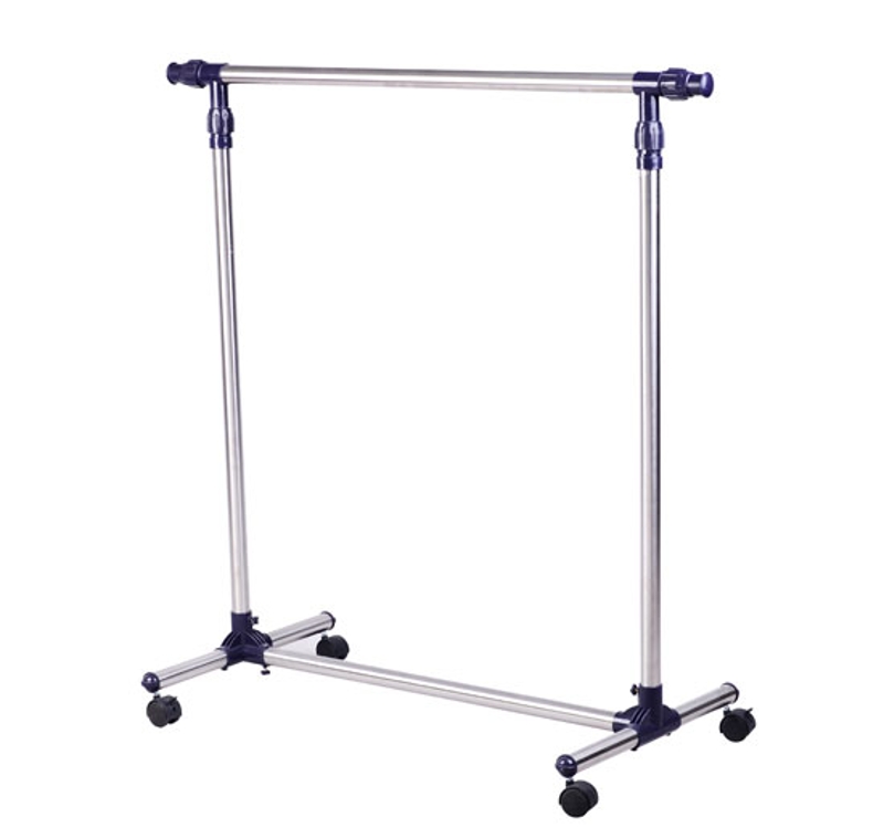 HOMCOM Perchero Soporte Rregulable Altura Colgador Percha Ropa Ruedas Acero Inoxidable 86-160 x 45 x 95-170cm