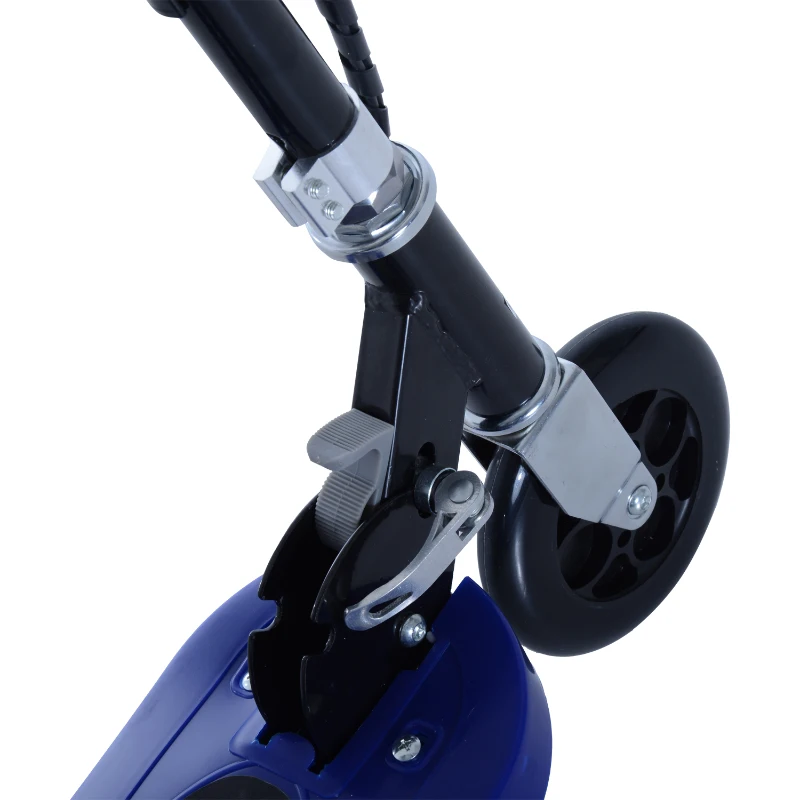HomCom Patinete Eléctrico Plegable con Luz LED - Color Azul - 81.5x37x96cm