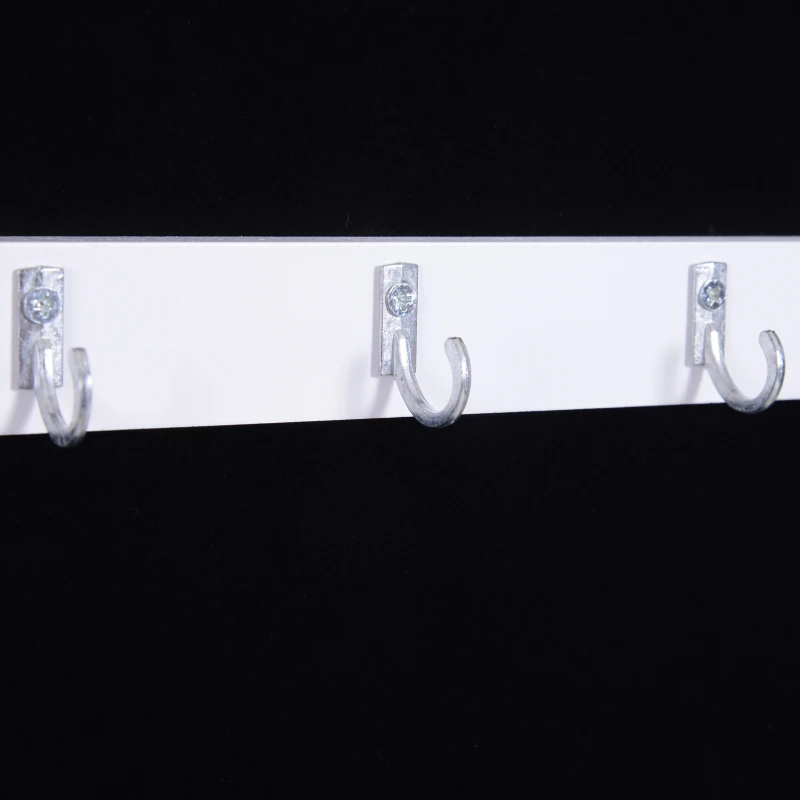 HOMCOM Espejo de Maquillaje con Joyero de Pie Armario para Joyas 14 Luces LED Reclinable Guardajoyas Sobremesa Anillos Pendientes Collares Cerradura Madera 32x29x81cm Blanco