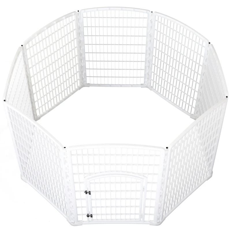 PawHut Parque para Mascotas 8 Vallas Parque Perros con Puerta Jaula Mascota Corralito Cerca Entrenamiento Cachorros para Interior Exterior Jardín Altura 95 cm
