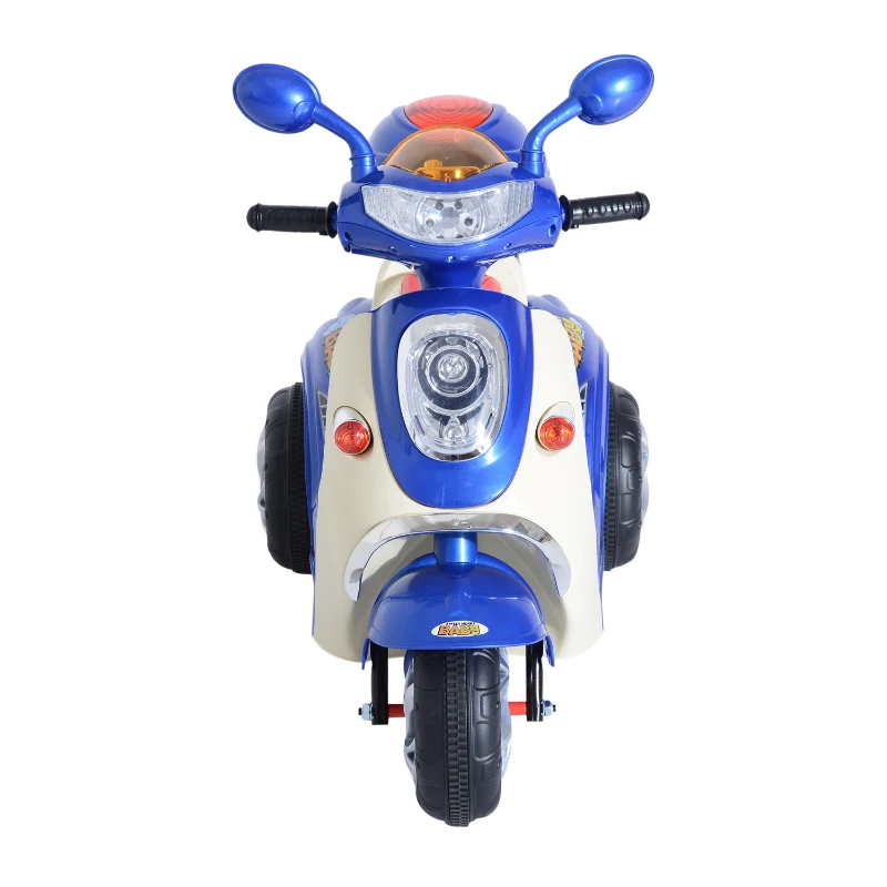 HOMCOM Coche Triciclo Moto Eléctrica Infantil Correpasillos a Batería Niños 3-8 años 6V Metal + PP 108x51x75cm Azul
