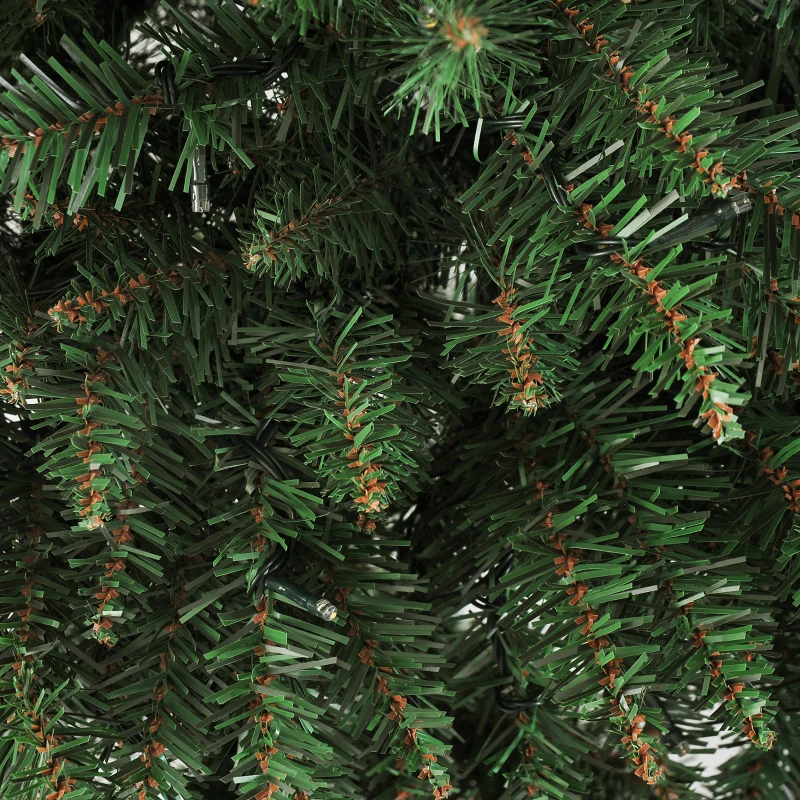 HOMCOM Árbol de Navidad Grande Artificial Árbol 200cm + Soporte 1880 Ramas 650 Luces LED con Color Blanca Cálida Verde PVC