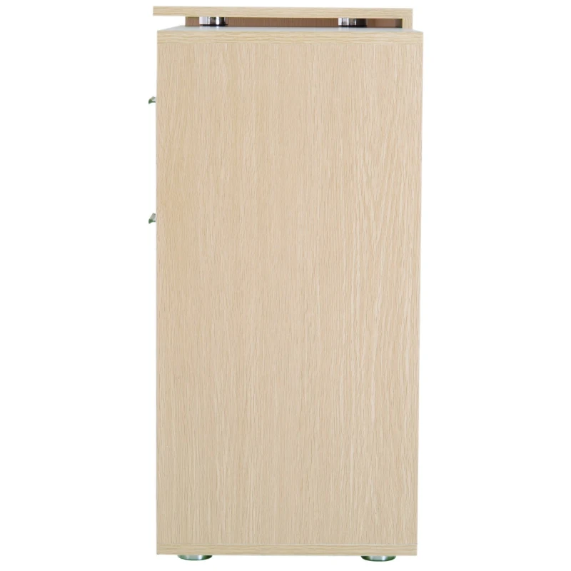 HOMCOM Escritorio de Ordenador PC Mesa Esquinera con Librería  Multi-Formas Giratorio 180°  Roble