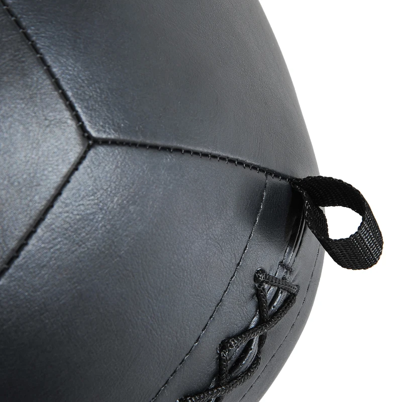 HOMCOM Balón Medicinal de Crossfit 8Kg con Asas tipo Pelota de Ejercicios de Cuero y PU Ф35cm