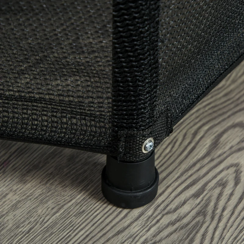 HOMCOM Cama Elástica Infantil Trampolín para Niños con Red Protectora Puerta con Cremallera +3 Años para Interiores y Exteriores Marco Acero 140x140x158 cm Negro