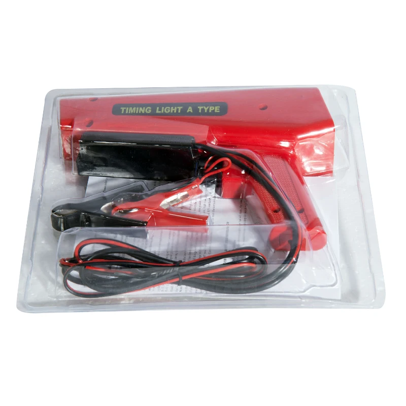 HOMCOM Pistola Estroboscopica 12V Motor Gasolina Lampara Xenon Punto De Encendido Color Rojo