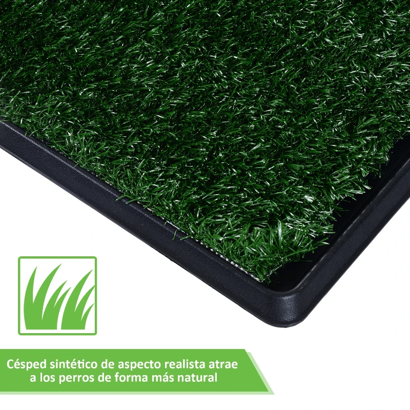 PawHut Inodoro de Bandeja para Perro Orinal Interior Perro Césped Artificial 3 Capas Lavable y Desmontable Set de Entrenamiento para Cachorro a Hacer Pis 51x76x3cm Alfombra Perros 51x76x3cm Cesped hacer Pis Lavable Mascota Perro Pipi en Casa