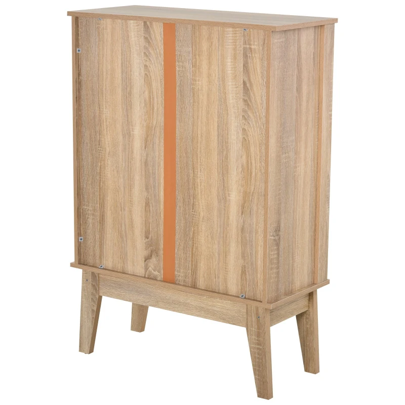 HOMCOM Gabinete de Almacenamiento Consola Armario para Baño Cocina Dormitorio con 3 Estantes Ajustable 1 Cajón 2 Puertas 80x35x115 cm Blanco