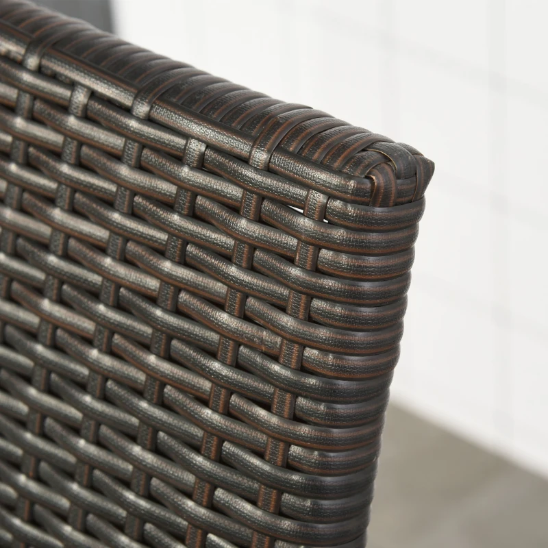 Outsunny Tumbona de Jardín de Ratán 192x74x55 cm con Respaldo Reclinable en 7 Posiciones Reposabrazos y Ruedas Marco de Aluminio para Patio Terraza Balcón Marrón