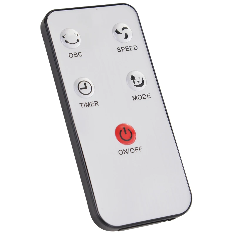 Ventilador Torre con Mando a Distancia y 3 Ajustes de Velocidad Temporizador hasta 7,5h Oscilante en 70° Potencia 50W Ф27x92cm Negro