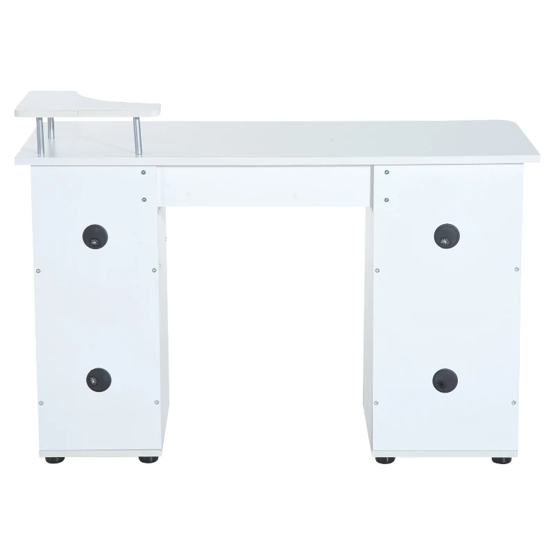 HOMCOM Mesa de Ordenador PC Escritorio de Hogar para Estudiar Jugar Deberes Trabajar de MDF 120x55x85cm Blanco