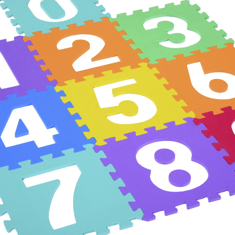 HOMCOM Alfombra Puzle 0.93㎡ Niños 10 Numeros Espuma EVA Estera Juego Puzzle