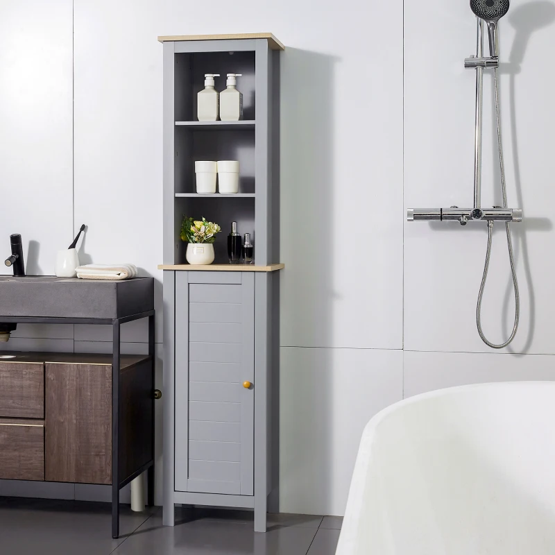 Kleankin Freestanding Bathroom Storage Cabinet Space Saver w/ Adjustable Shelf Cupboard