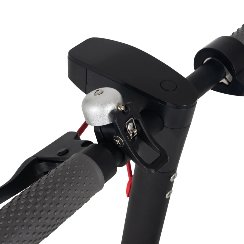 HOMCOM Patinete Eléctrico para Adultos y Adolescentes Scooter Eléctrico Plegable con Ruedas de Caucho Macizo Faro Luz de Freno Carga 120 kg 104x44x116 cm Negro