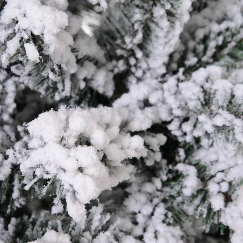 HOMCOM Árbol de Navidad 140cm Artificial Árbol de Pino Decoración Navideña con Soporte Metálico 400 Ramas Verde y Blanco PVC