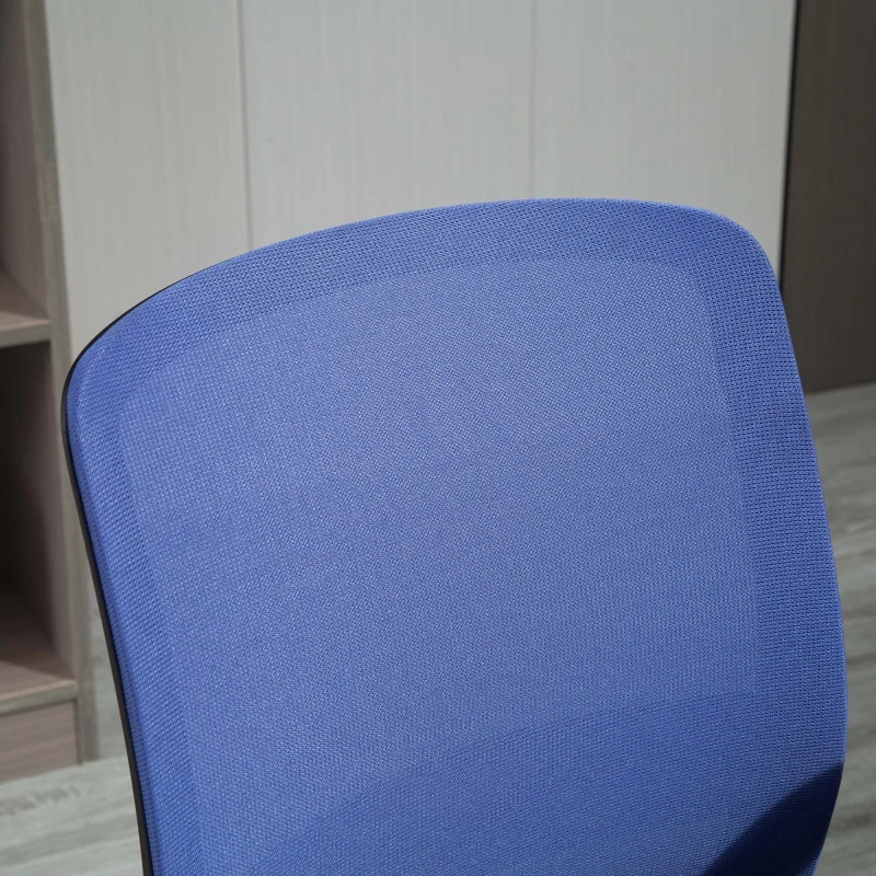Vinsetto Silla de Oficina Ligera Silla Escritorio Giratoria con Altura Ajustable Reposabrazos Soporte Lumbar Respaldo Transpirable y Función Basculante 58x60x89-99 cm Azul
