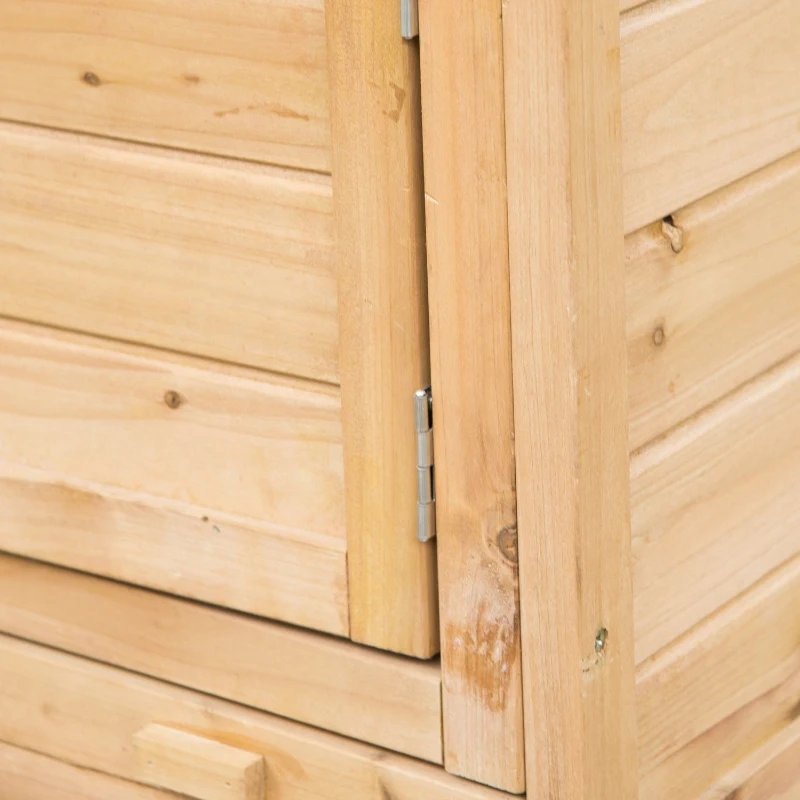 PawHut Conejera Pajarera Granja 133.3x62.2x99cm Madera Maciza con Techo