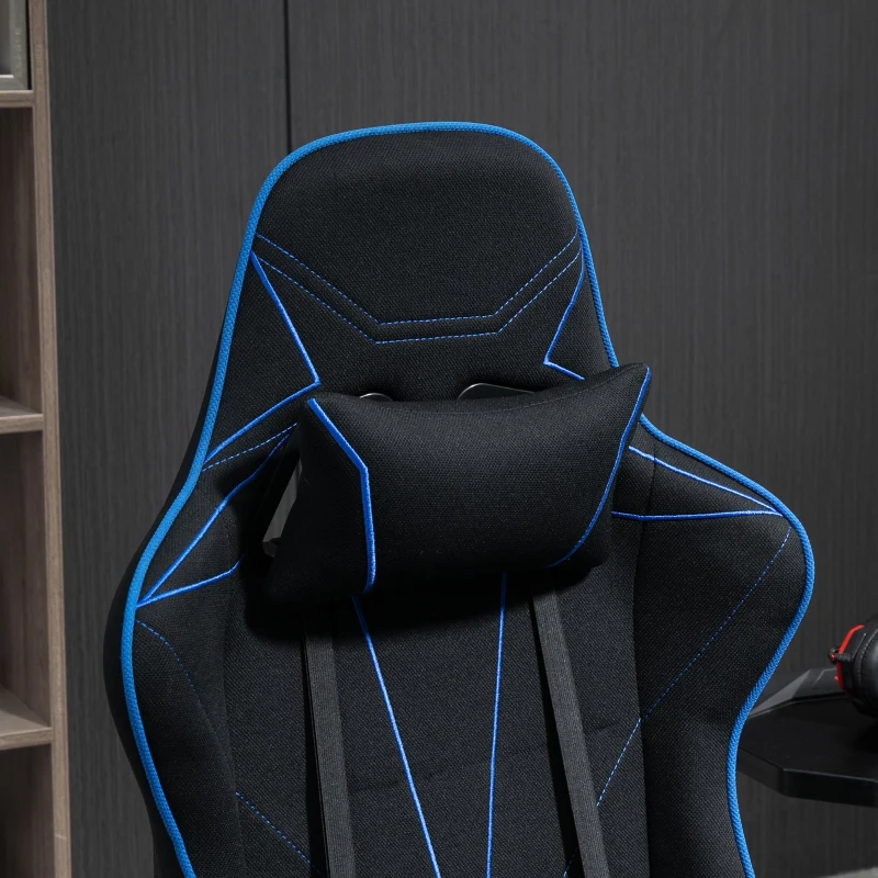 Vinsetto Silla Gaming Ergonómica Silla Reclinable con Altura Ajustable Asiento Giratorio Reposabrazos Ajustable Reposacabezas y Cojín Lumbar 72x77x127-137 cm Negro