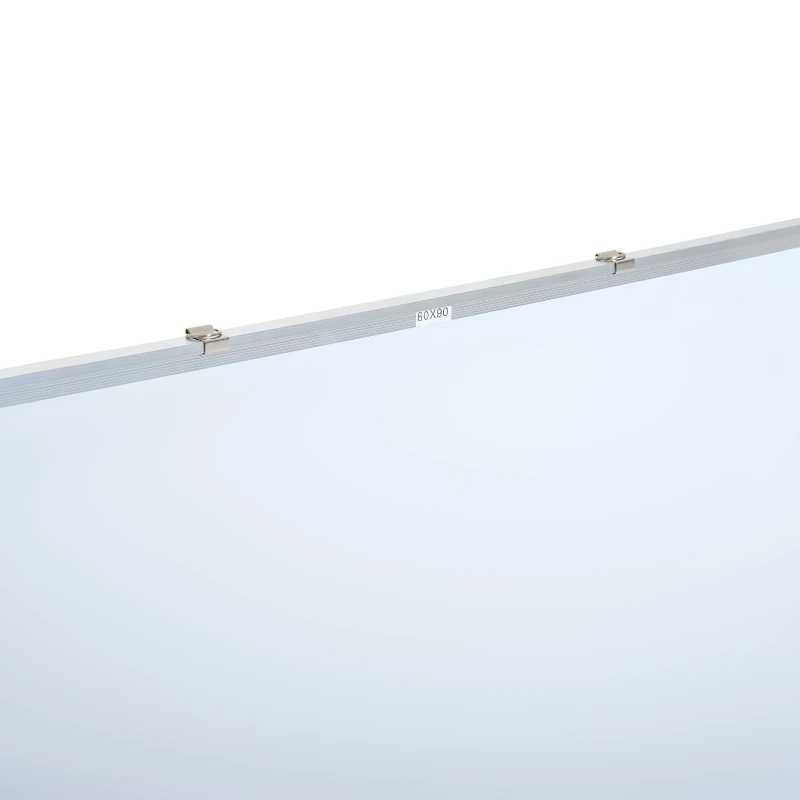 HOMCOM Pizarra Magnética con Bandeja PIzarra de Pared Incluye 4 Rotuladores Borrador y 10 Imanes 90x60 cm Blanco
