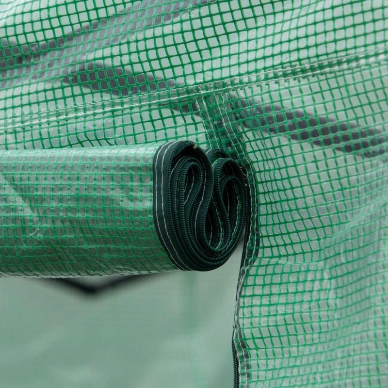 Outsunny Invernadero de Jardín 240x240x240 cm Caseta Vivero para Cultivos Plantas Flores con 2 Ventanas y Puerta con Cremallera de Acero y PE Verde