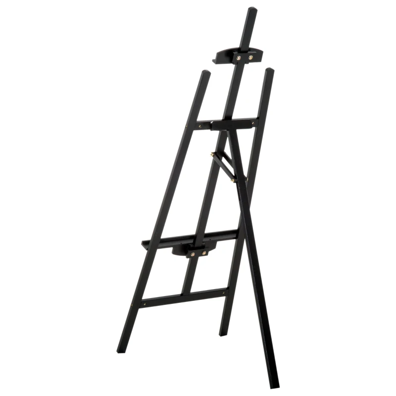 HOMCOM Caballete de Pintura Caballete de Madera Haya de Dibujo Estudio Inclinable 90° Trípode