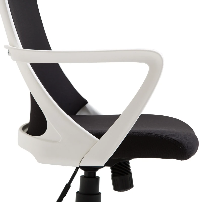 HOMCOM Silla de Escritorio y Oficina Silla de Ordenador Giratoria y Ergonómica con Altura Ajustable Ruedas y Tejido de Malla para Oficina Hogar Estudio 59x61x93-103cm