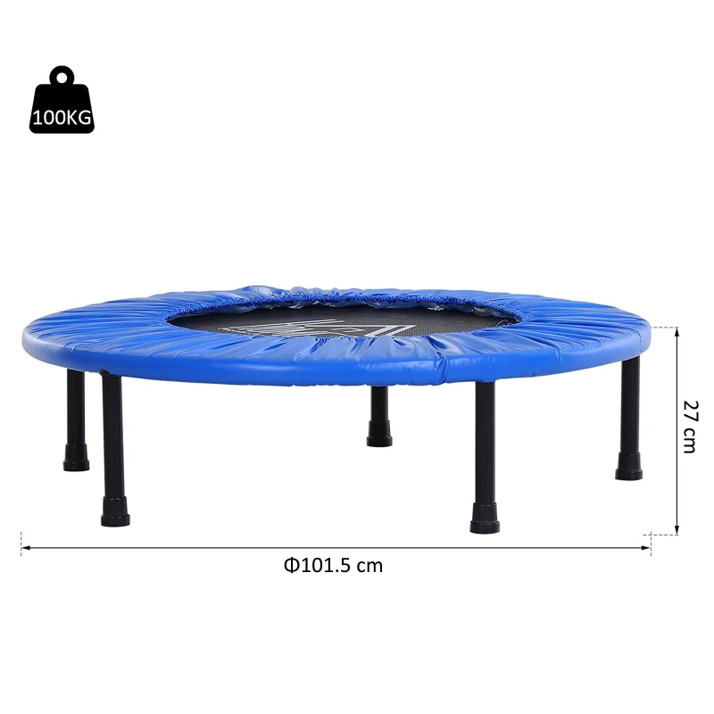 HOMCOM 3.3ft 101.5cm Mini Trampoline-Black/Blue