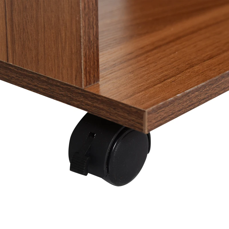 HOMCOM Armario Abierto para Colgar y Almacenar Ropa Tipo Guardarropa con Ruedas - Madera - Color Marrón - 120x40x128 cm